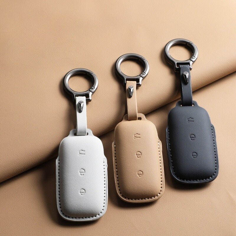 Leather Car Key Case Cover Fob Shell for Geely EX5 - Geelyevs