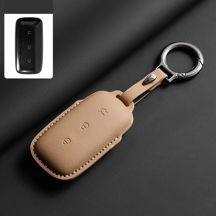 Leather Car Key Case Cover Fob Shell for Geely ex5 - Geelyevs