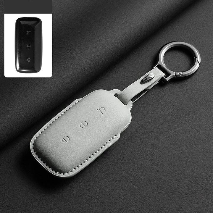 Leather Car Key Case Cover Fob Shell for Geely ex5 - Geelyevs