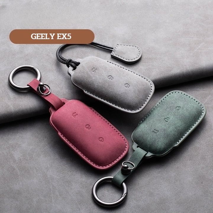 Suede Leather Key Holder for Geely ex5 - Geelyevs