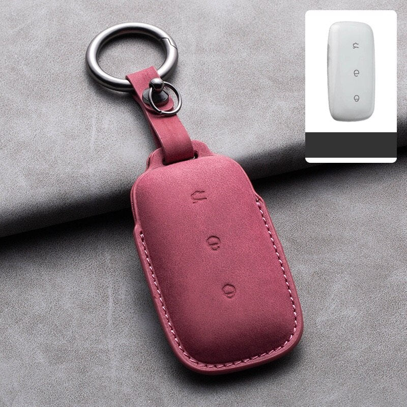 Suede Leather Key Holder for Geely ex5 - Geelyevs