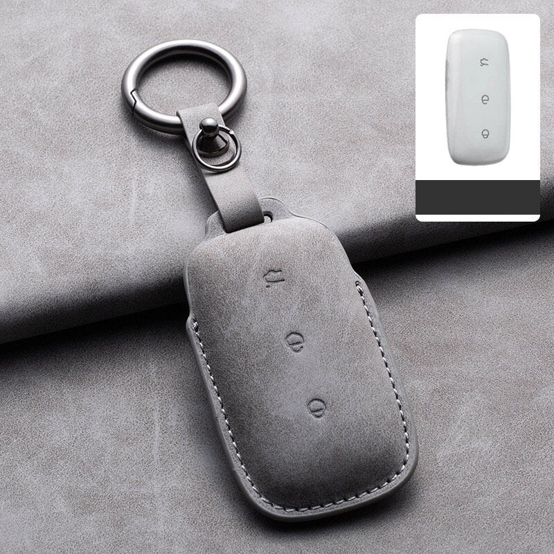 Suede Leather Key Holder for Geely ex5 - Geelyevs