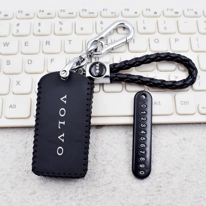 Leather Car Bluetooth Key Case Car Keychain for Volvo EX30
